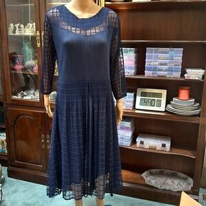 Veeca Blue Wrinkle Free Dress